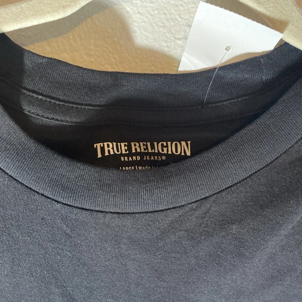 NWT TRUE RELIGION‎ MSRP $59.00 MEN BLACK CREW NECK SHORT SLEEVE T-SHIRT SIZE L
